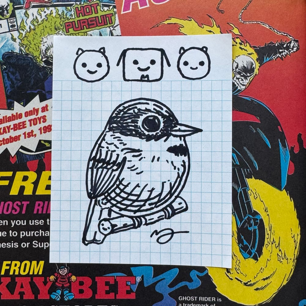 Image of Fat Bird Sharpie Sketch #130