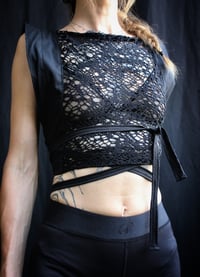Image 1 of TYRA wrapped Blouse, black lace