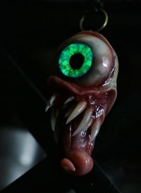 Image 3 of Twisted tongue pendant, OOAK Green Glow