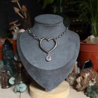 Image 2 of Glass Drop Heart Chain