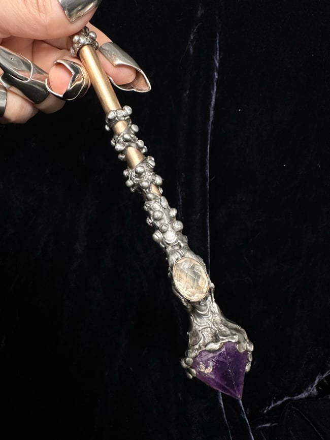 Metal Lace Witch Wand 