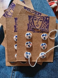 Image 3 of Blue face buttons set of 6  1.4cm diameter 