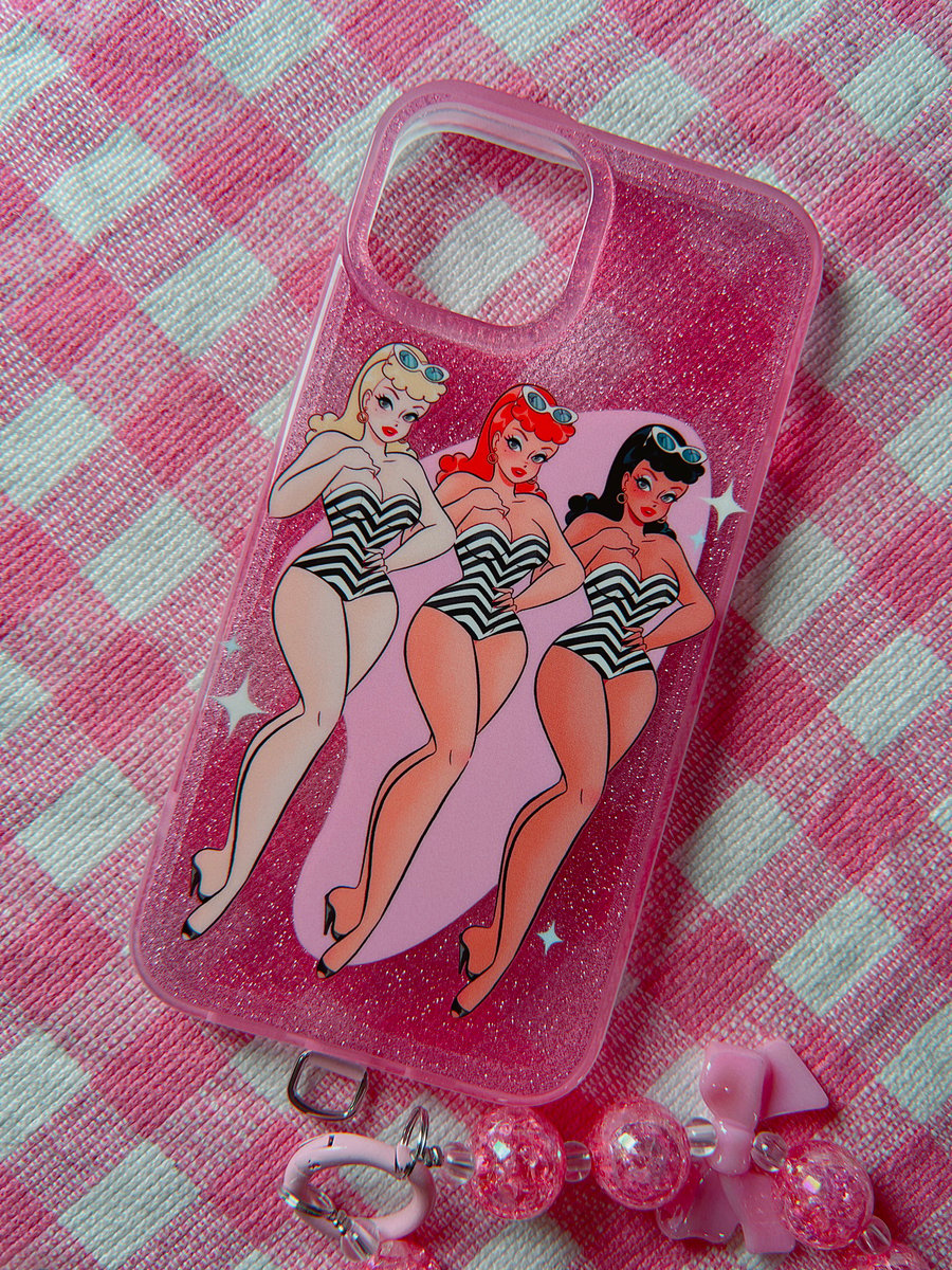 The Barbies glitter IPhone Case
