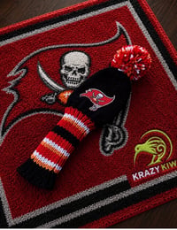 Image 4 of Tampa Bay Buccaneers custom Golf Club Cover hand knit logo NFL fan  gift