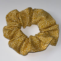 Image 1 of Yellow Spots Handmade Scrunchie | Matching Headband Available