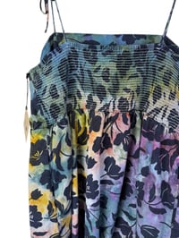 Image 11 of ♻️ UPCYCLED XL Linen Blend Sundress in Muted Flower Printed Ice Dye