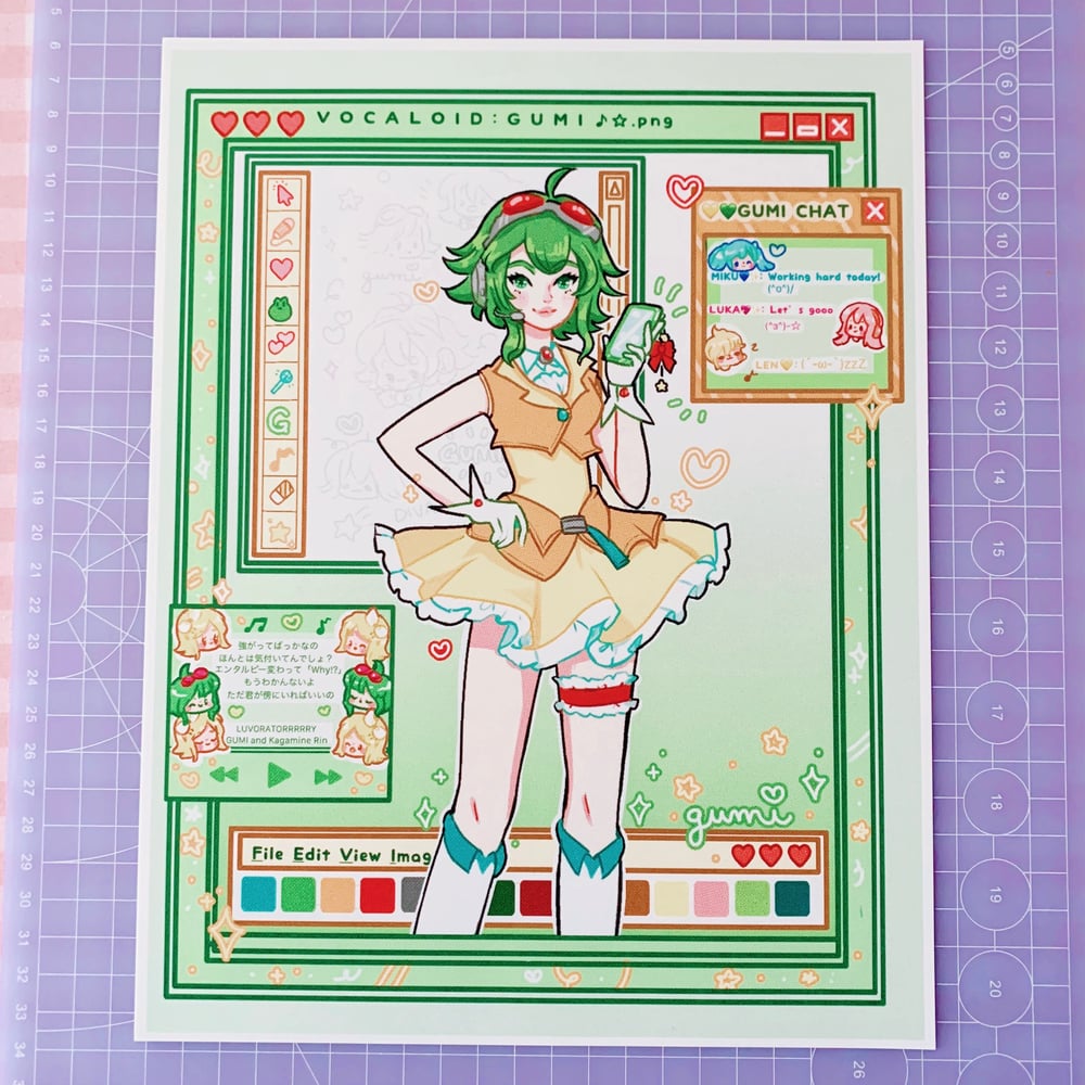 Image of Gumi Vocaloid Art Print A4