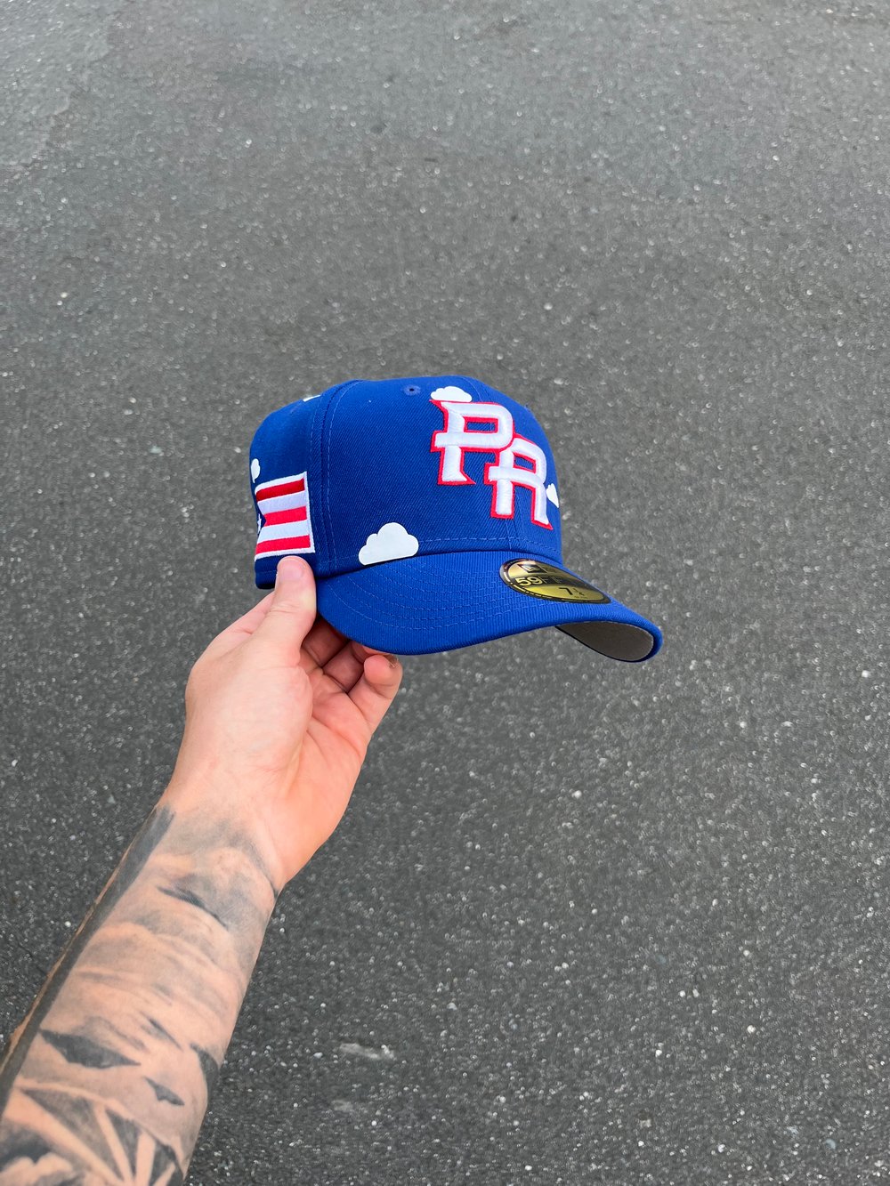 Image of  PUERTO RICO PARTLY CLOUDY CUSTOM FITTED CAP