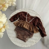 Image 2 of Newborn girls bodysuit | Lara | brown