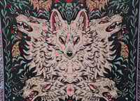 Image 3 of Wolves and Wildflowers Woven Blanket