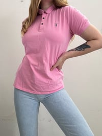 Image 2 of Allsaints pink polo shirt // L