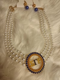 Image 1 of BLUE AND GOLD NECKLACE SET