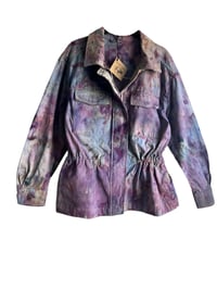 Image 4 of *IRREGULAR* S Cotton Twill Utility Jacket in Muted Watercolor Ice Dye