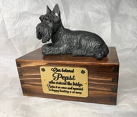 Image 1 of Custom Engraved Handmade Engraved Scottish Terrier Dog Pet Cremation Urn