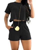 Image 7 of Chic Casual Women's Two-Piece Set matching sets short Tie