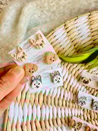 Image 5 of Dog Face Stud Earrings 
