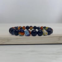 Blue Sand Glass Bead Bracelet