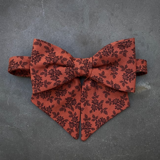 Burgundy Floral Lady Bow