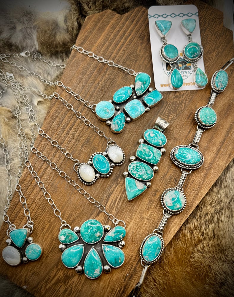 Image of White Water Turquoise Stack Pendant