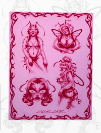 Image 1 of Bug Girls Flash Sheet (pink and red) 