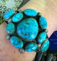 Image 1 of Freddie Maloney Turquoise cluster Cuff 