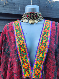 Image 9 of Wanderlust maxi dress Sari tie dye RED upto 18 uk