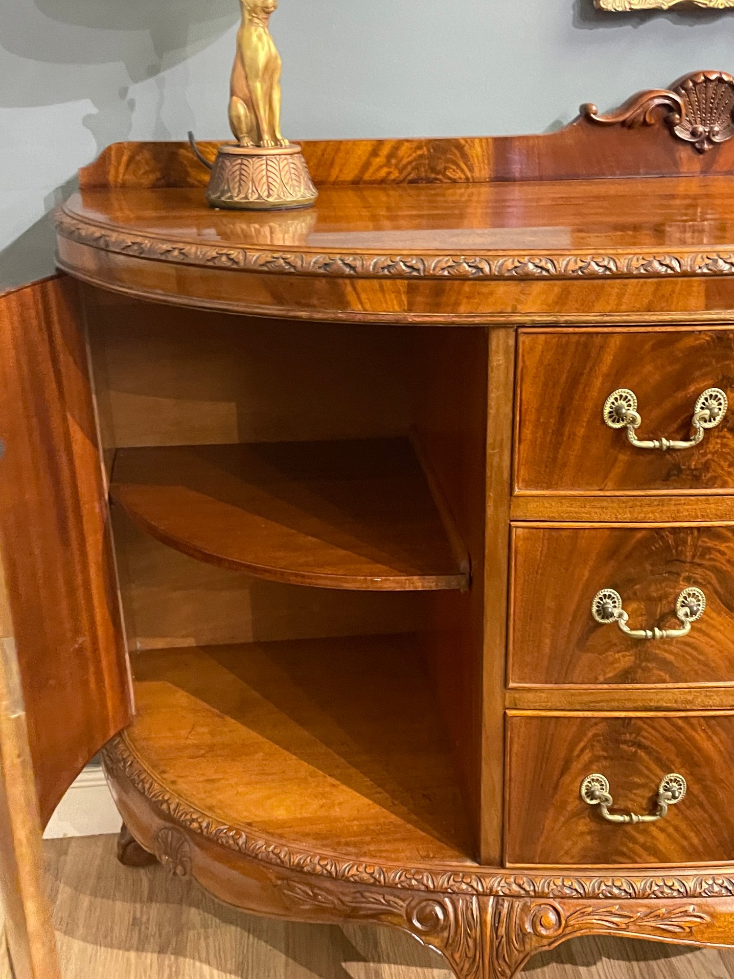 Image of Flamed mahogany vintage sideboard