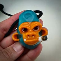 Image 4 of Smokin' Chimp in Opaque Aqua and Lava