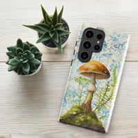 Image 1 of Gorgeous Blue Filigree and Orange Mushroom Fungus Tough case for Samsung®