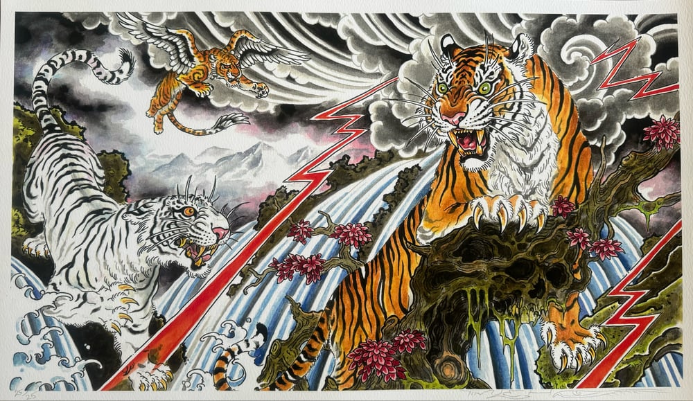 Image of Tim Lehi "Tiger Book Centerfold" Giclée Print Limtied To 25 Signed & Numbered