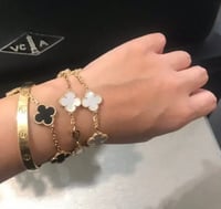 Image 5 of Luxury Gold Plated Lucky Charm 4 Leaf Clover Bracelet