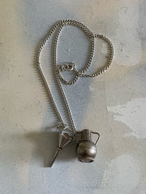 Image of Vintage silver charm necklace jug & funnel 