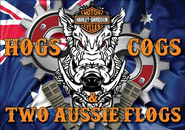 Hogs, Cogs and Two Aussie Flogs Home