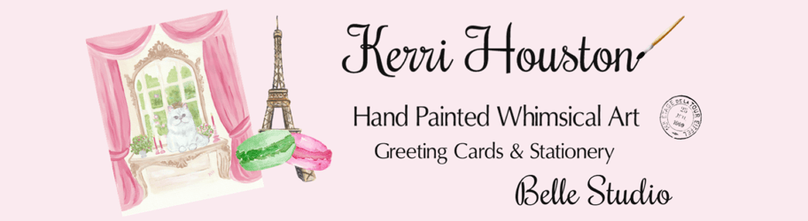 Kerri Houston Art | Belle Studio : Paris French Scenery and Shih Tzu Prints Stationery Home