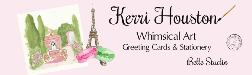 Kerri Houston Art | Belle Studio : Paris French Scenery and Shih Tzu Prints Stationery Home