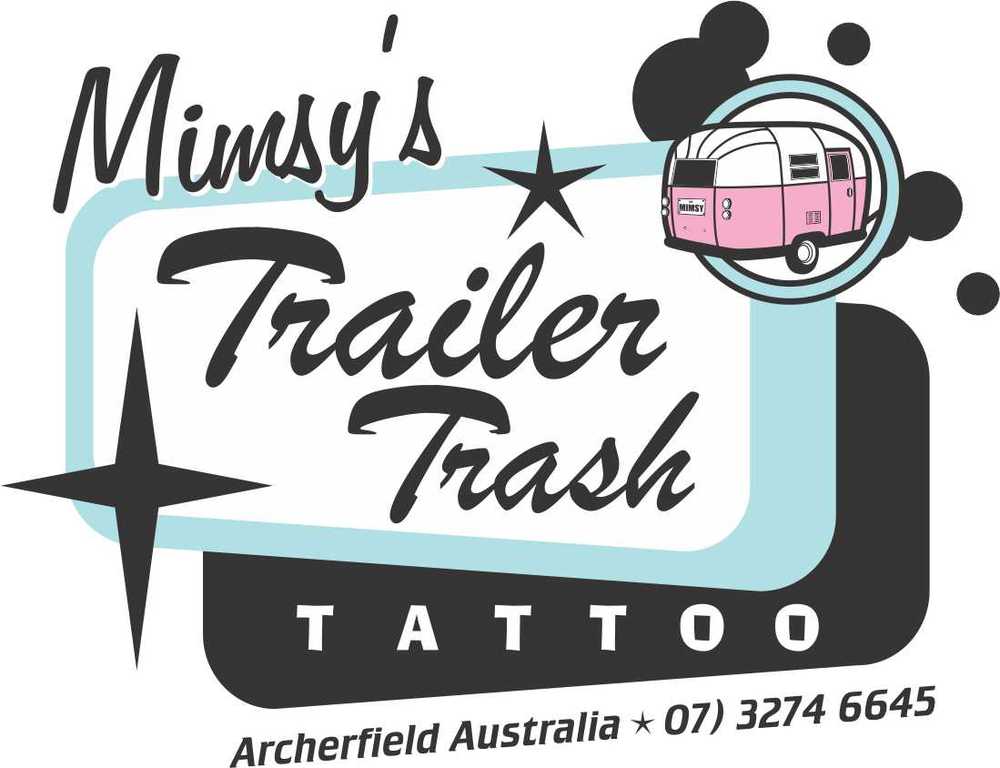 Mimsys Trailer Trash Tattoo — Trailer Trash Tattoo Logo gals white wife  beater