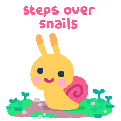 steps over snails