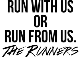Run With Us Or Run From Us Beach Towel Therunnersmilwaukee