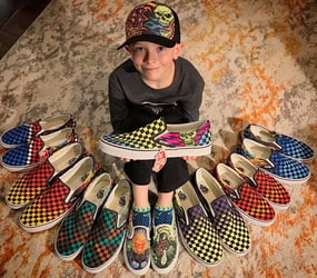Custom Abstract Vans Checkerboard Time Lapse 