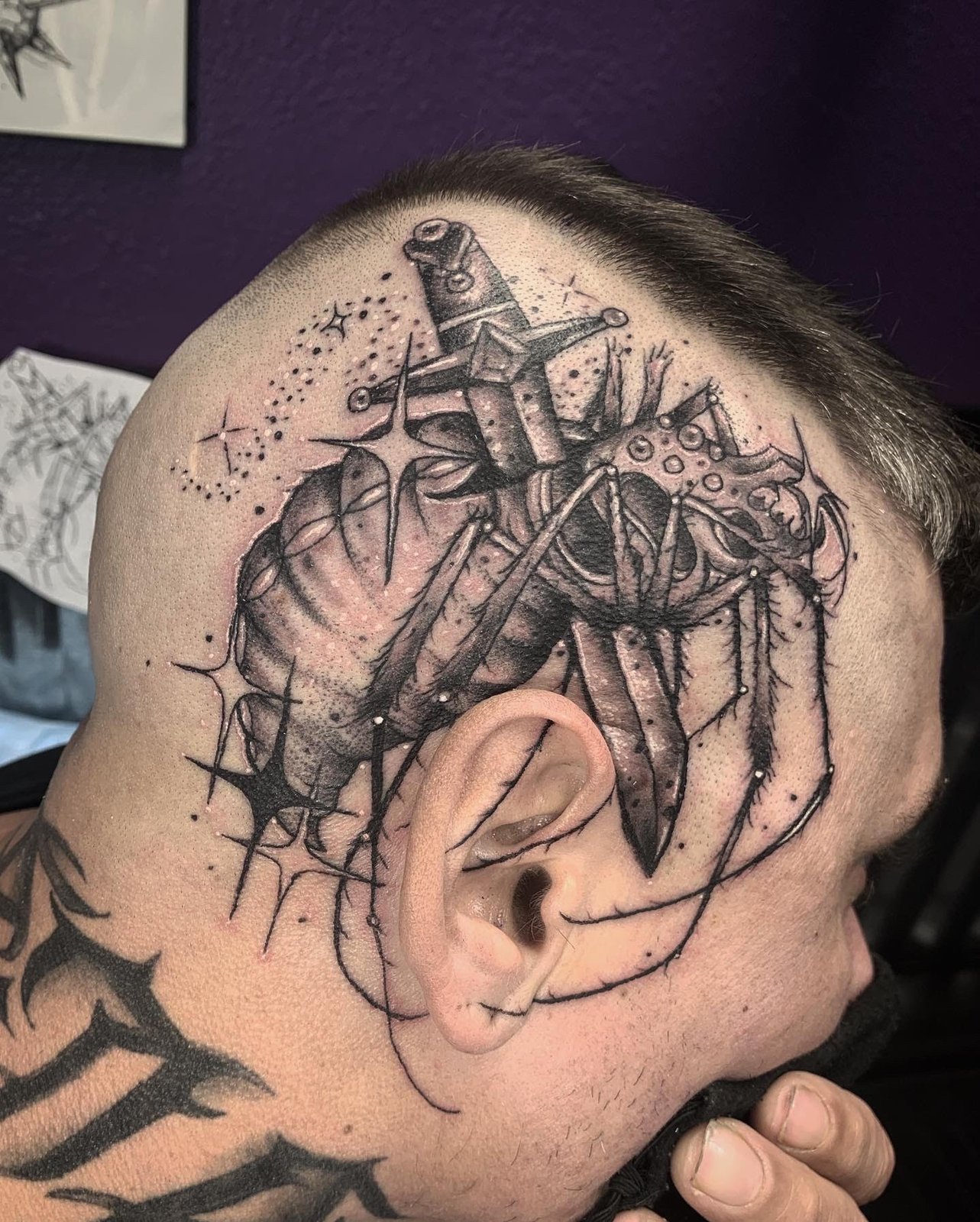 My client asked me for a Viking themed tattoo with a Valkyrie, and I  decided to go with a very asymmetrical design for the chest, but sti... |  Instagram