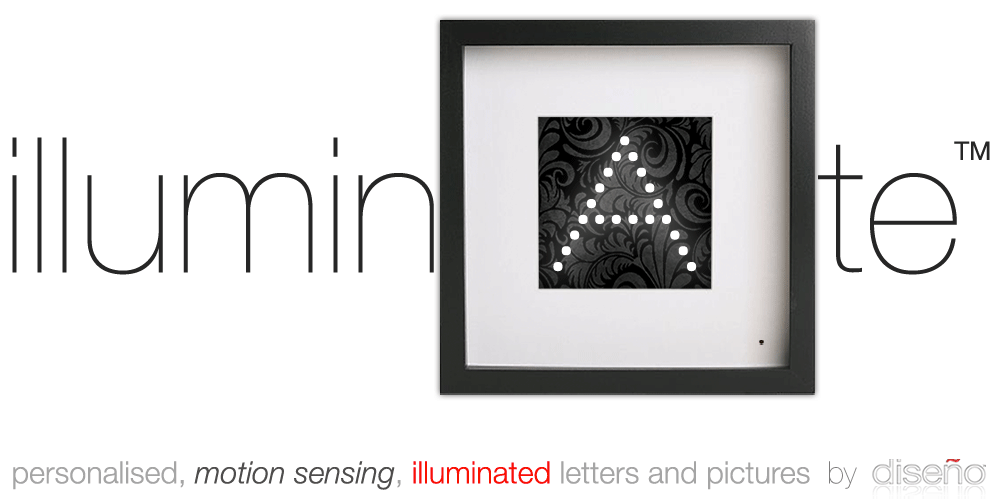 iLightUpWhenYouMove - Personalised, Motion Sensing, Illuminated Letters and Pictures by diseño