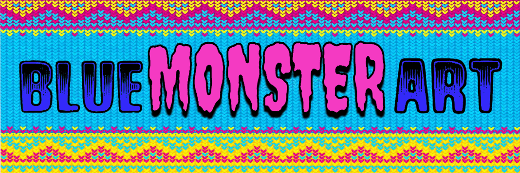 Blue Monster Art Home